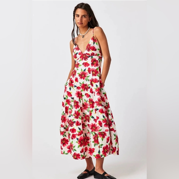 Free People Cotton Floral Finer Things Midi Dress - Picture 4 of 12